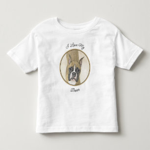 Boxer-Malerei - Niedliche Original Hunde-Kunst Kleinkind T-shirt