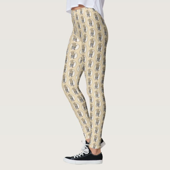 Boxer-Malerei - Niedliche Original Hunde-Kunst Leggings (Links)