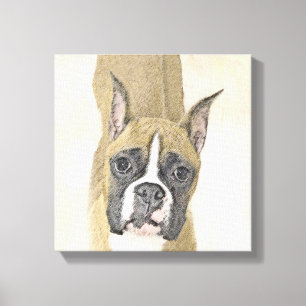 Boxer-Malerei - Niedliche Original Hunde-Kunst Leinwanddruck