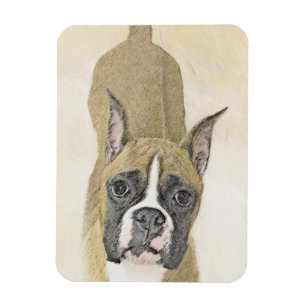 Boxer-Malerei - Niedliche Original Hunde-Kunst Magnet