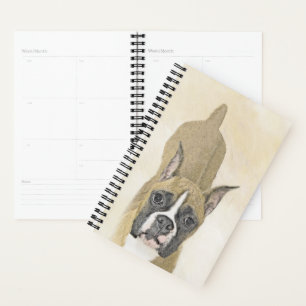 Boxer-Malerei - Niedliche Original Hunde-Kunst Planer