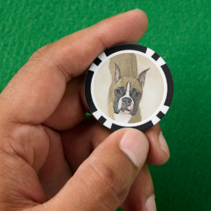 Boxer-Malerei - Niedliche Original Hunde-Kunst Pokerchips
