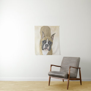 Boxer-Malerei - Niedliche Original Hunde-Kunst Wandteppich