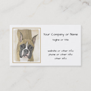 Boxer-Malerei - Niedliche Original-Hundekunst Visitenkarte