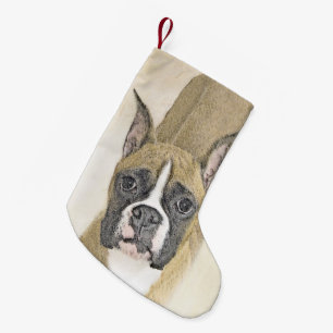 Boxer-Malerei - Süße originelle Hundekunst Kleiner Weihnachtsstrumpf