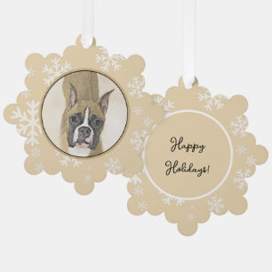 Boxer-Malerei - Süße originelle Hundekunst Ornament Karte