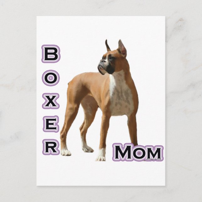 Boxer Mama 4 Postkarte (Vorderseite)