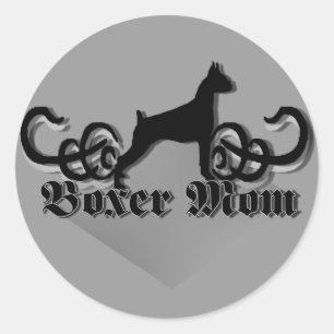 Boxer-Mama-Aufkleber Runder Aufkleber