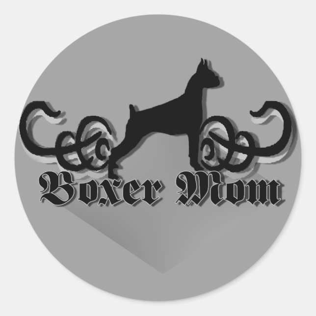 Boxer-Mama-Aufkleber Runder Aufkleber (Vorderseite)