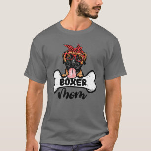 Boxer Mama Dog Bone Mütter Tag Hund Mama T-Shirt