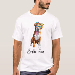 Boxer Mama Hund Gefärbte Krawatte Bandana Sonnenbr T-Shirt