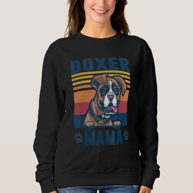 Boxer Mama Mutter Retro Hund Mama 3 Sweatshirt (Vorderseite)