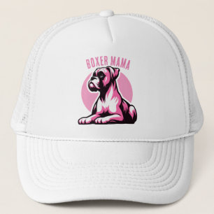 Boxer Mama: Niedliche Pink Boxer Dog Silhouette Truckerkappe