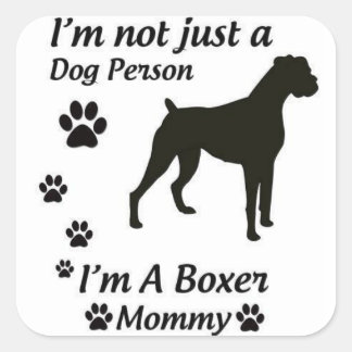Boxer Mama Quadratischer Aufkleber