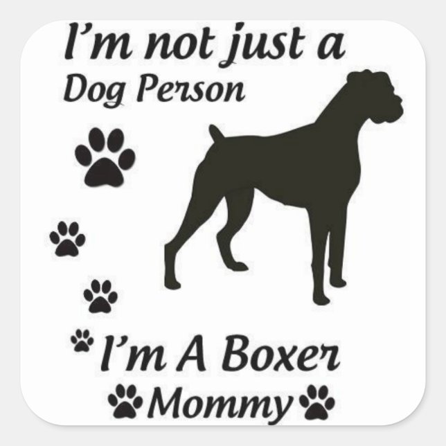 Boxer Mama Quadratischer Aufkleber (Vorderseite)