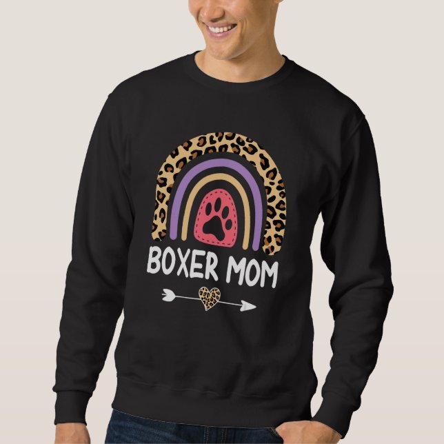 Boxer Mama Rainbow Leopard Dog Mama Niedlich Sweatshirt (Vorderseite)