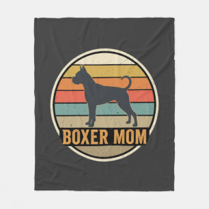 Boxer-Mama Retro-Sonnenuntergang Hund Fleecedecke