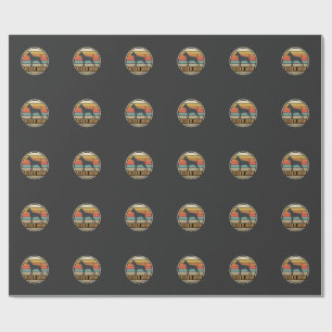 Boxer-Mama Retro-Sonnenuntergang Hund Geschenkpapier