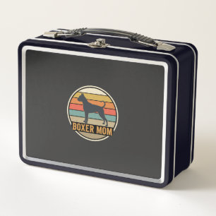 Boxer-Mama Retro-Sonnenuntergang Hund Metall Brotdose