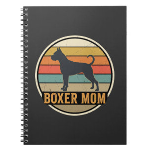 Boxer-Mama Retro-Sonnenuntergang Hund Notizblock