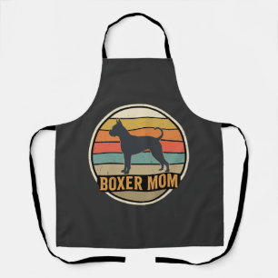 Boxer-Mama Retro-Sonnenuntergang Hund Schürze