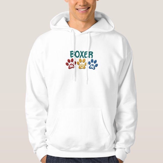 BOXER-MAMA Tatzen-Druck 1 Hoodie (Vorderseite)