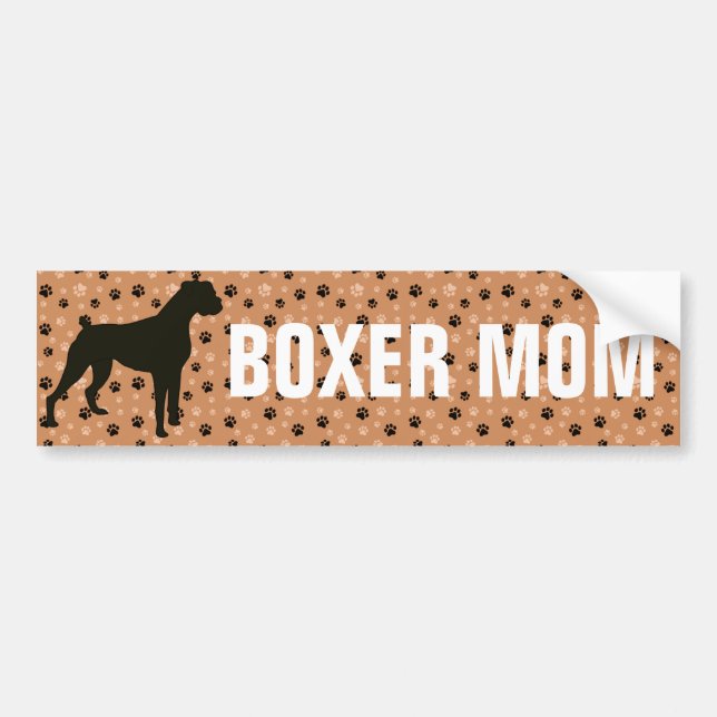 Boxer-MamahundeSilhouettetatze druckt Autoaufkleber (Vorne)