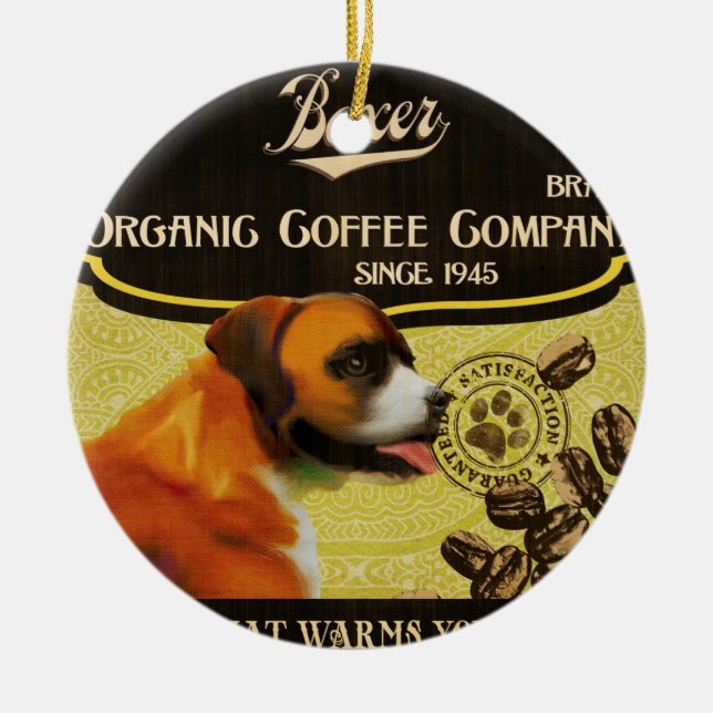 Boxer-Marke - Organic Coffee Company Keramik Ornament (Vorne)