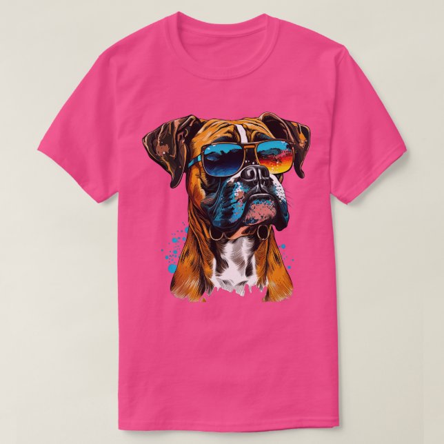 Boxer mit Sonnenbrille 2 T-Shirt (Design vorne)