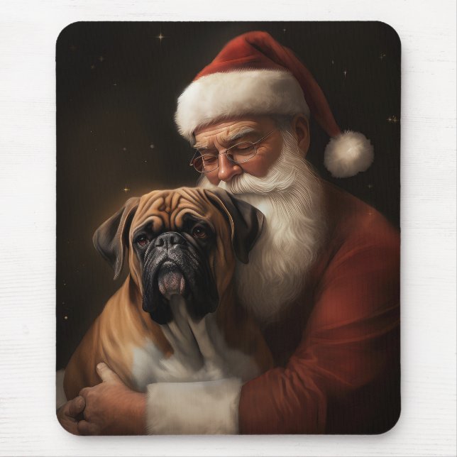 Boxer mit Weihnachtsfeiern Mousepad (Vorne)