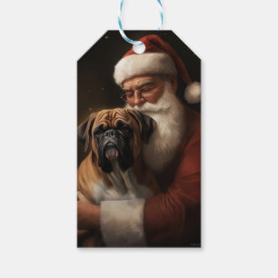 Boxer mit Weihnachtsmann Festive Weihnachten Geschenkanhänger