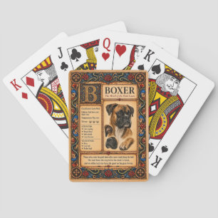 Boxer, mittelalterliche Bestiarien-Kunst Spielkarten