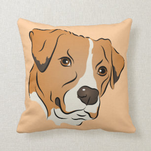 Boxer Mix Grafisches Dog-Portrait Kissen