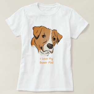 Boxer Mix Grafisches Dog-Portrait T-Shirt