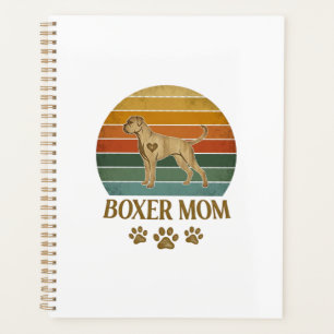 Boxer-Mutter-Hund Retro-Sonnenuntergang-Pfotenabdr Planer