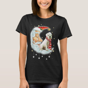 Boxer Niedlicher Weihnachtsmond Weihnachtshund T-Shirt