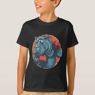 Boxer Nilpferd mit Boxhandschuhen Kickboxen Lustig T-Shirt