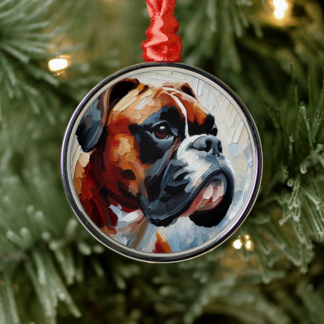 Boxer Ornament Aus Metall (Baum)