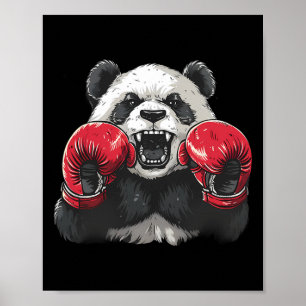 Boxer-Panda mit Boxhandschuhen Kickboxen Lustiges Poster