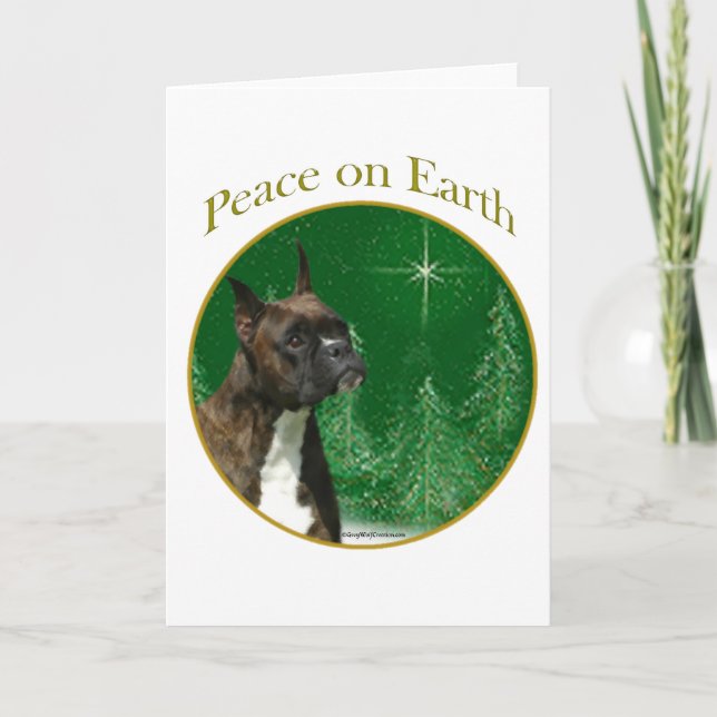 Boxer Peace Feiertagskarte (Vorderseite)