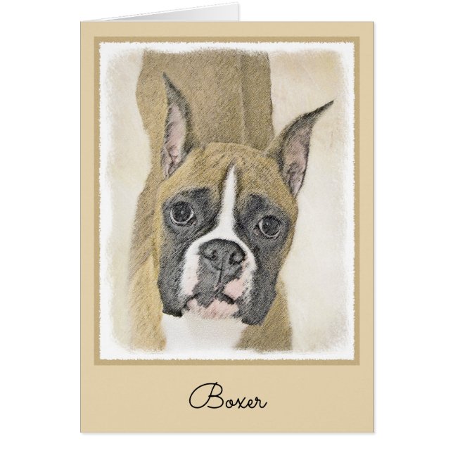 Boxer Peinture - Cute Original Chien Art (Devant)