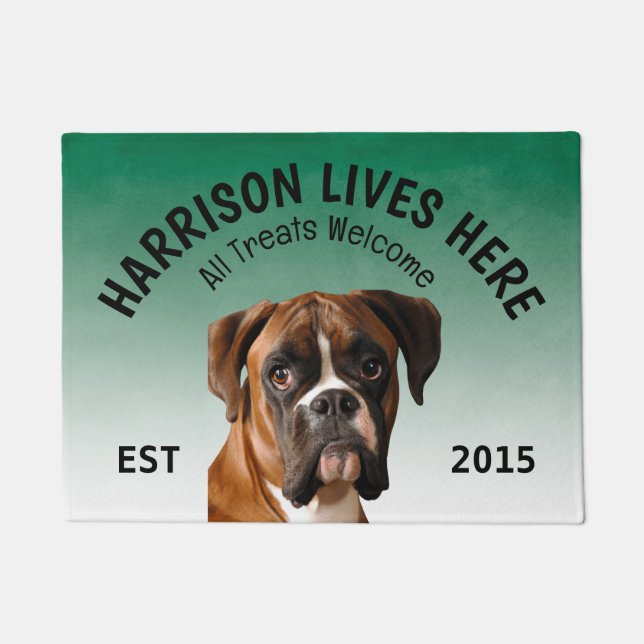 Boxer Personalisiert Hund Lover Doormat Fußmatte (Vorderseite)