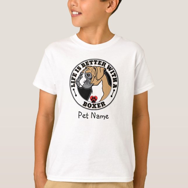 Boxer Personalisiertes Leben besser mit einem Boxe T-Shirt (Vorderseite)