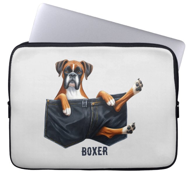 Boxer Pocket Dog Laptopschutzhülle (Vorderseite)