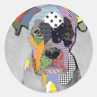 Boxer Portrait Runder Aufkleber