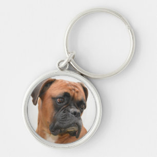 Boxer-Portrait Schlüsselanhänger