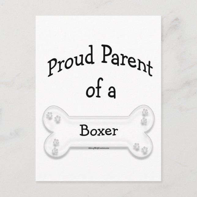Boxer Proud Parent Postkarte (Vorderseite)