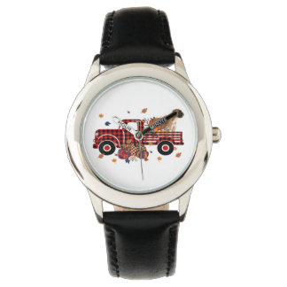 Boxer Pumpkin Truck Halloween Erntedank Gift Armbanduhr