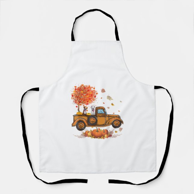 Boxer Pumpkins Lkw Herbstleaf Fall Erntedank Schürze (Vorderseite)