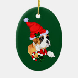 Boxer Puppy Christmas Keramik Ornament